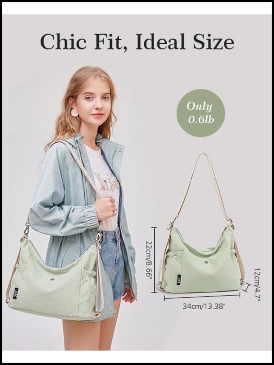 Convertible Nylon Tote Backpack Crossbody Bag Hobo Purse Work Travel main image 5